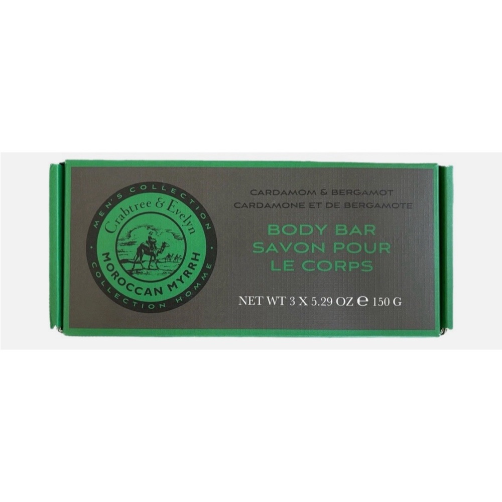 CRABTREE & EVELYN MOROCCAN MYRH CARDAMOM & BERGAMOT Boxed 3 Bar Soap New/Sealed